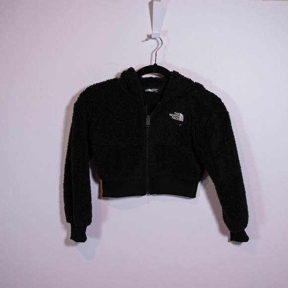 The North Face Teen Girl's Suave Oso Teddy Sherpa Full Zip Jacket Solid Black XS - Picture 1 of 4